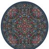 Pip Studio Tapis Rond Il Ricamo By Pip Bleu Fonce Tapis Ronds