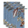 Pip Studio Lot De 3 Gants De Toilette Secret Garden Bleu 16X22 Set A 3 Gants De Toilette