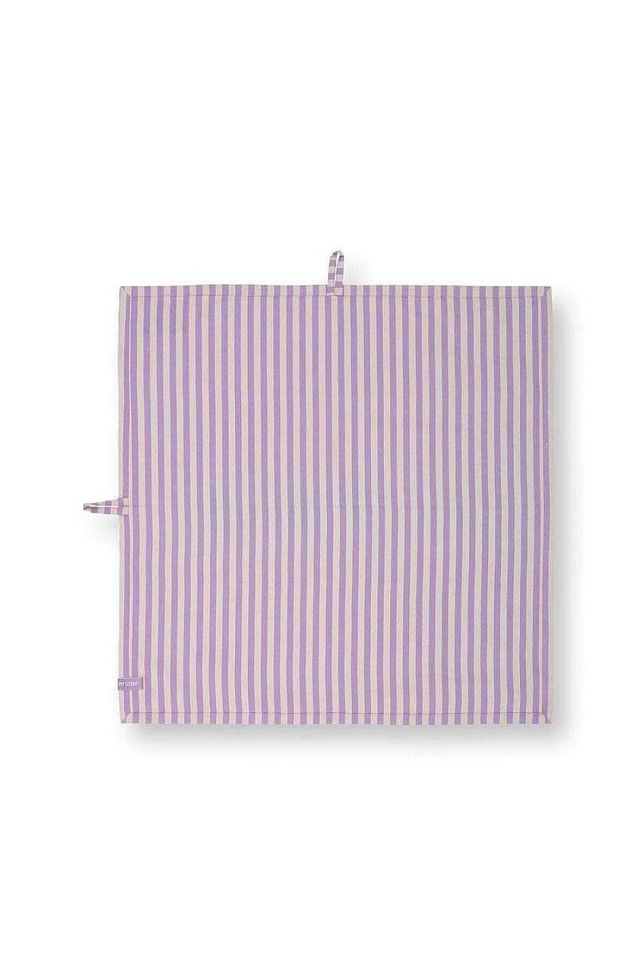 Pip Studio Lot De 2 Torchons Stripes Lilas Nouveau Art De La Table