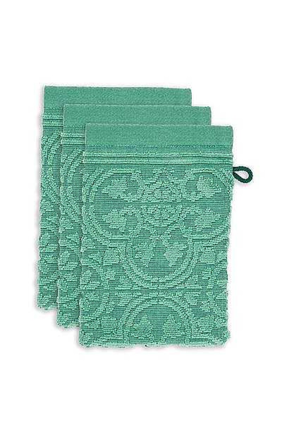 Pip Studio Lot De 3 Gants De Toilette Tile De Pip Vert 16X22Cm Gants De Toilette