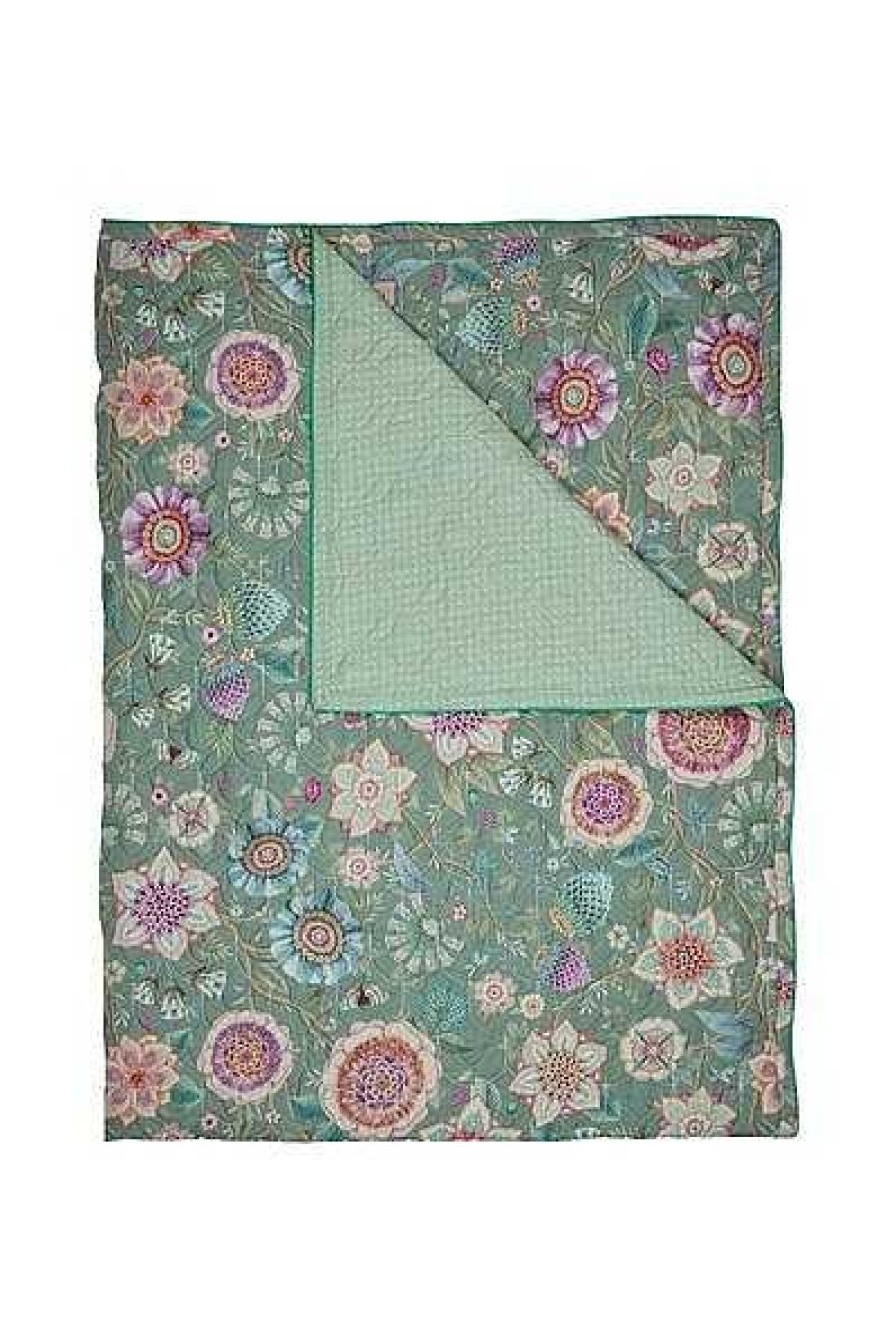 Pip Studio Courtepointe Viva Las Flores Vert Nouveau Linge De Lit