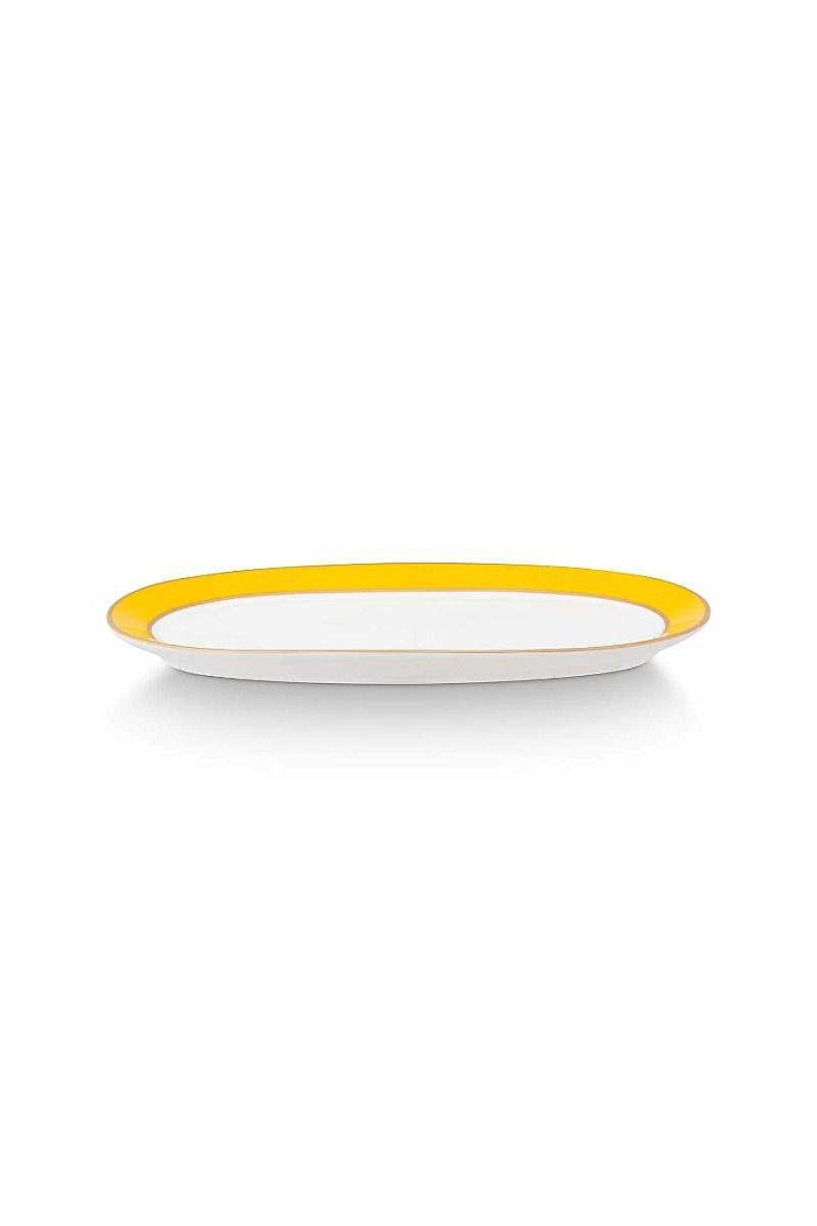 Pip Studio Pip Chique Plateau A Gateaux Ovale Jaune Nouveau Art De La Table