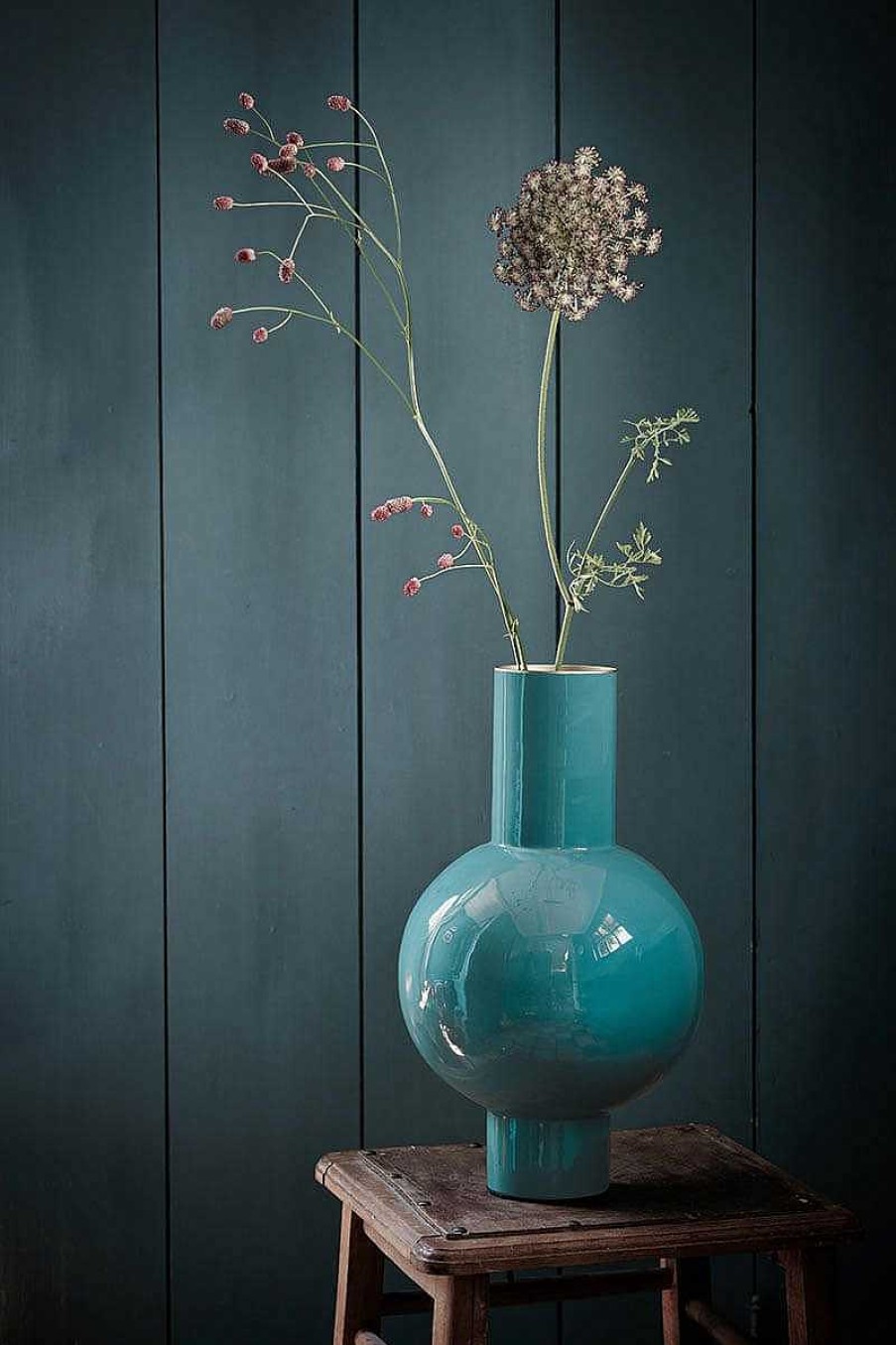 Pip Studio Vase En Metal En Coloris Vert Fonce 40 Cm Maison