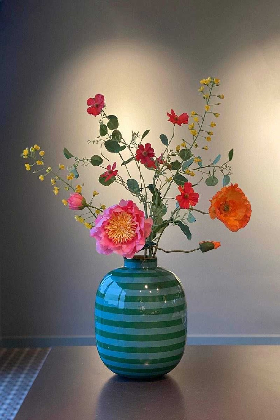 Pip Studio Vase En Metal Stripes Vert 32Cm Nouveau Maison