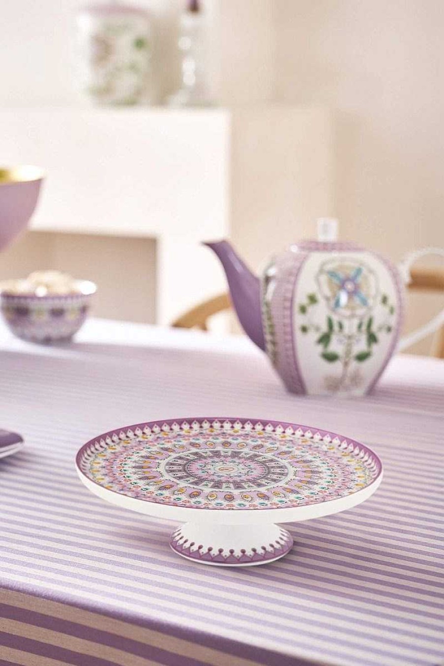 Pip Studio Lily & Lotus Plateau A Gateaux De Petite Taille Lilas 21Cm Nouveau Art De La Table