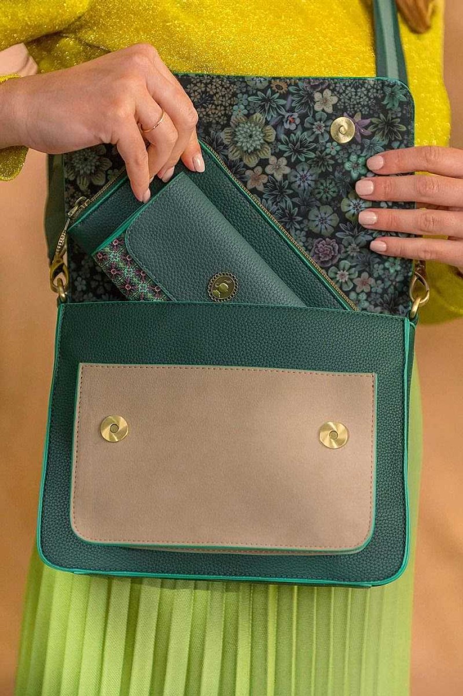 Pip Studio Portefeuille Pochette Uni Vert Sacs Et Valises