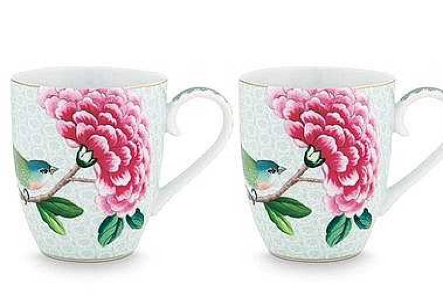 Pip Studio Lot De 2 Tasses De Grande Taille Blushing Birds Blanc Tous Collections