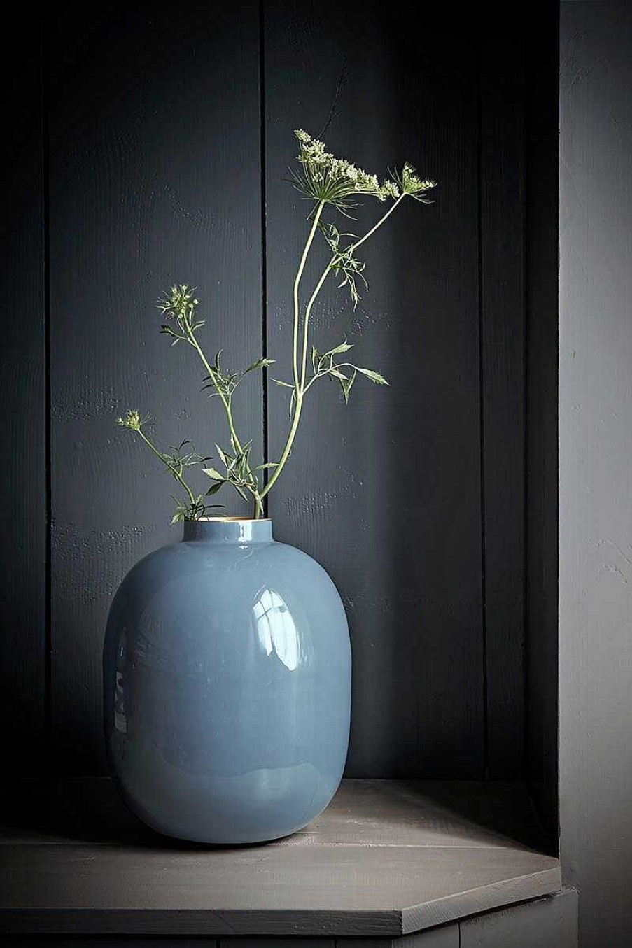 Pip Studio Vase En Metal En Coloris Bleu 32 Cm Maison