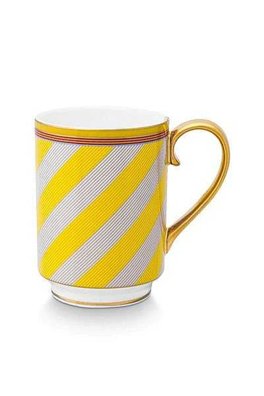 Pip Studio Pip Chique Stripes Tasse De Grande Taille Jaune 350Ml Nouveau Art De La Table