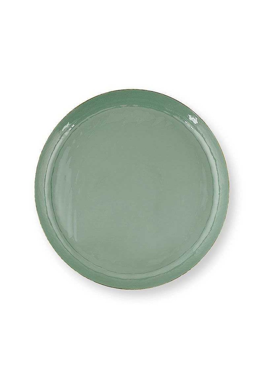 Pip Studio Plateau Emaille En Coloris Vert 40 Cm Plats De Service