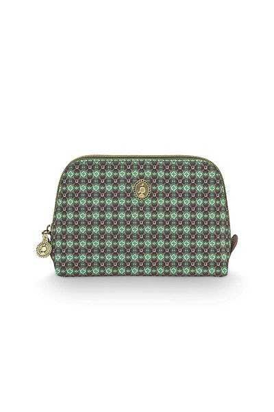 Pip Studio Trousse A Cosmetiques Triangulaire De Petite Taille Clover Vert Nouveau Linge De Bain