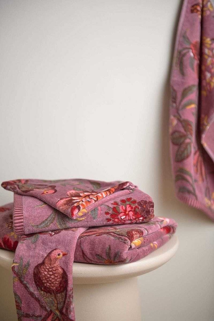 Pip Studio Lot De 3 Gants De Toilette Secret Garden Mauve 16X22 Set A 3 Gants De Toilette