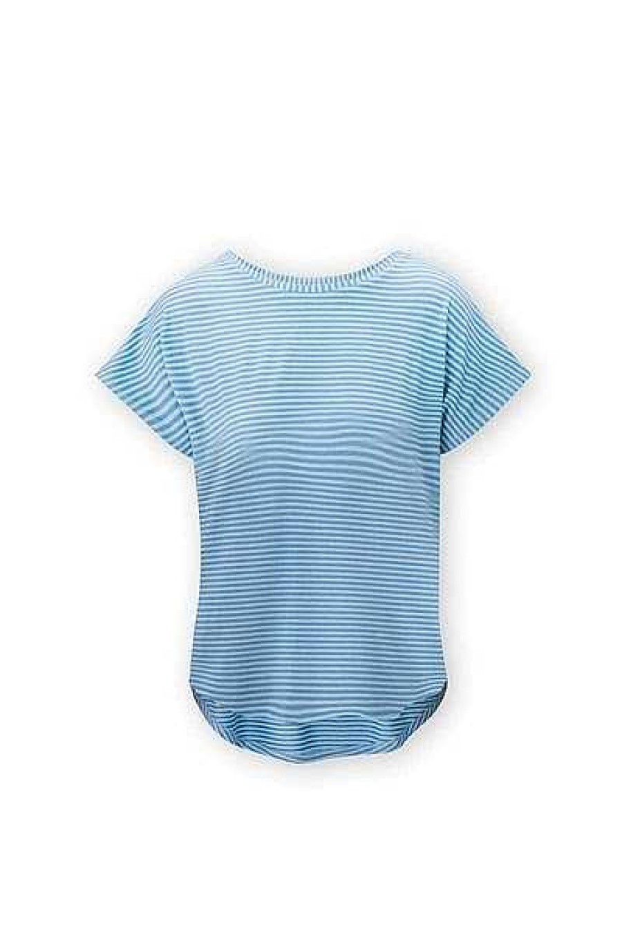 Pip Studio Top A Manches Courtes Little Sumo Stripe Bleu Clair Nouveau Mode