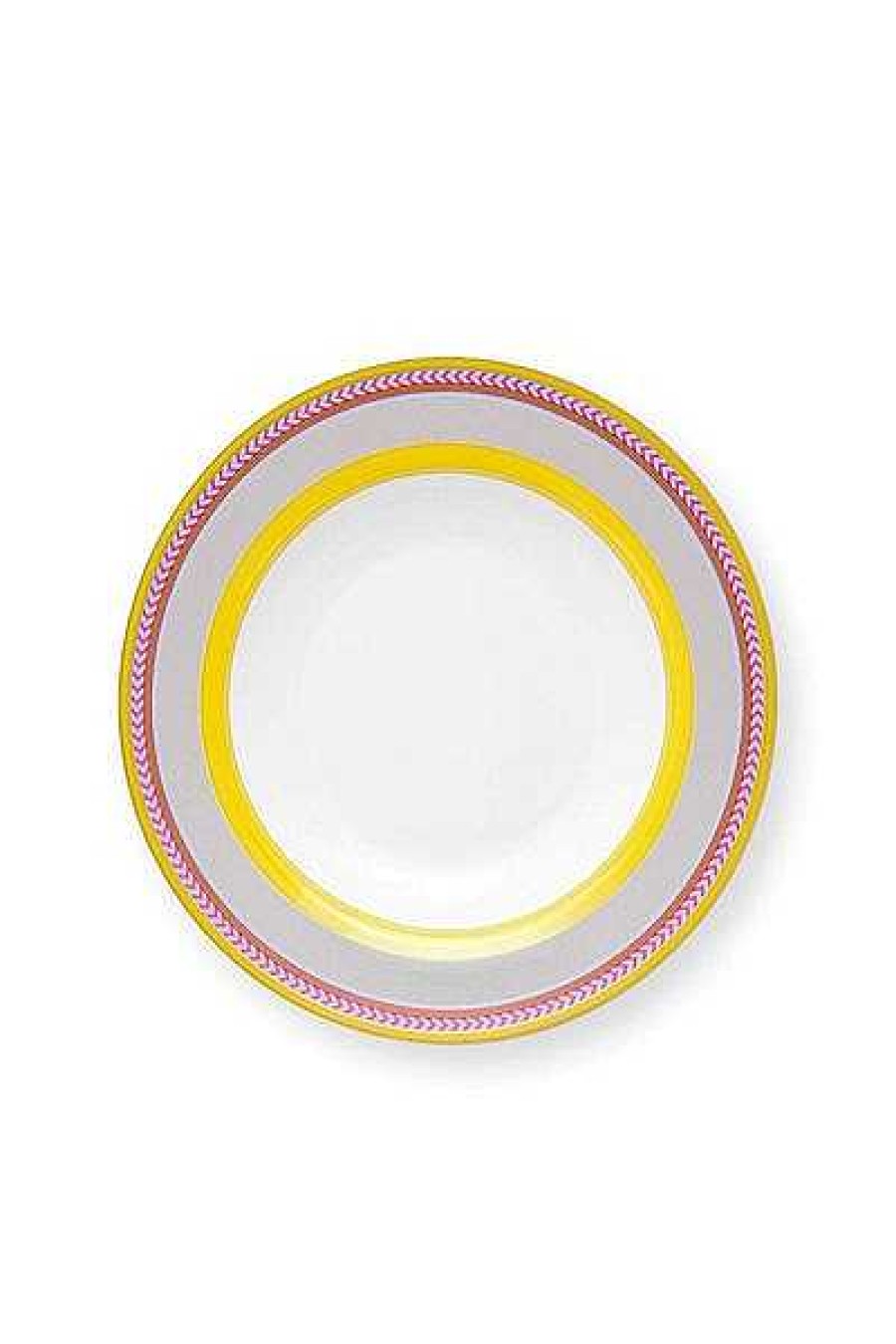 Pip Studio Pip Chique Stripes Assiette Creuse Jaune 23.5Cm Nouveau Art De La Table