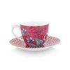 Pip Studio Lot De 2 Tasses Et Soucoupes A Expresso Flower Festival Rose Fonce Tous Collections