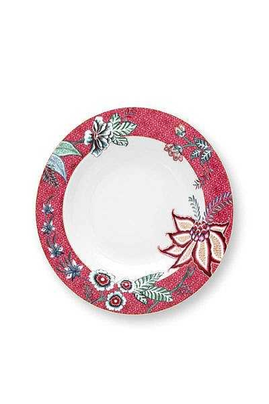 Pip Studio Assiette Creuse Flower Festival Rose Fonce 21.5Cm Tous Collections