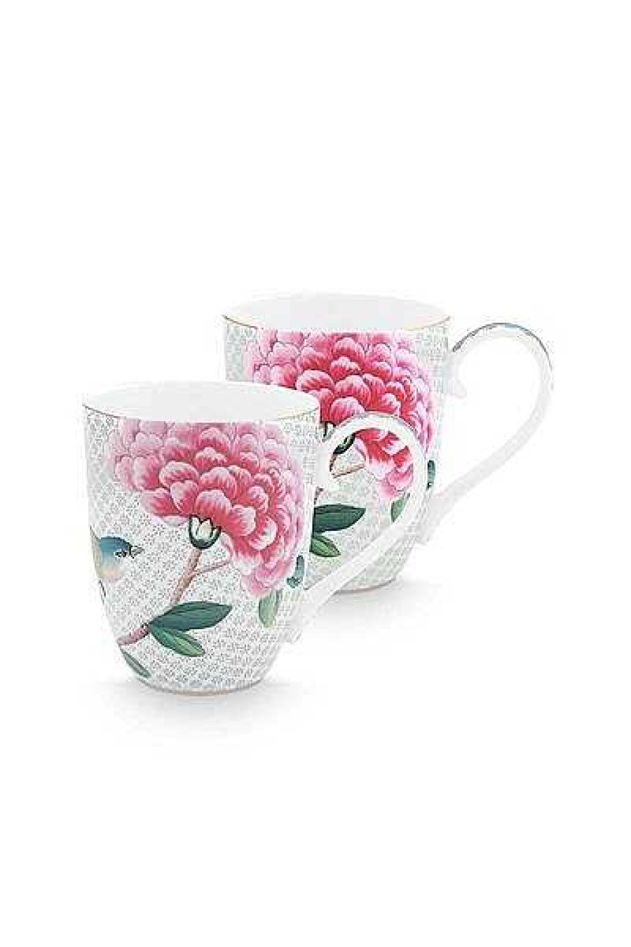 Pip Studio Lot De 2 Tasses Xl Blushing Birds Blanc Tous Collections