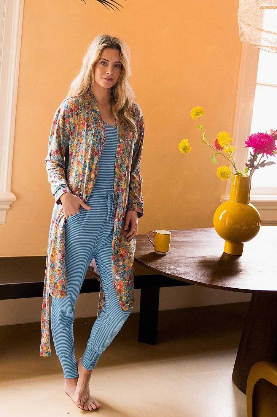 Pip Studio Kimono Tutti I Fiori Bleu Clair Nouveau Mode